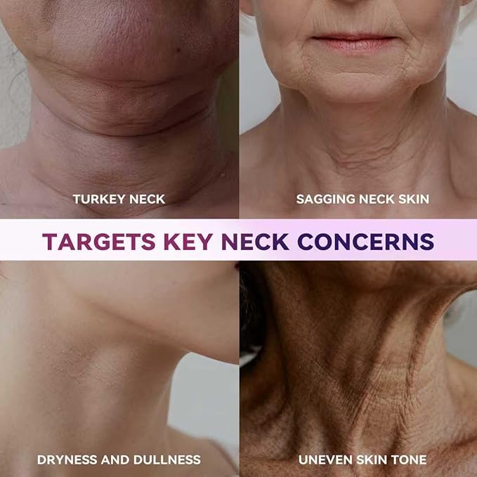 Neck Firming Cream with Roller, Tighten & Lift Neck & Chest Moisturizing Cream, Anti-Aging, Smooths Wrinkles & Crepey Skin, Visibly Firming, Multi-Peptide, Retinol, Collagen, Hyaluronic Acid 4.3 Fl Oz