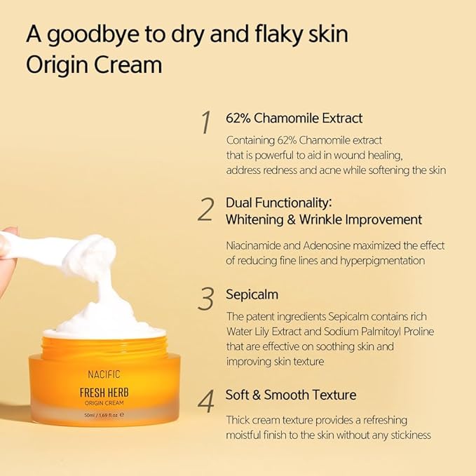 NACIFIC Fresh Herb Origin Triple Set (Toner 150ml, Serum 50ml, Cream 50ml) 82% PotMarigold Flower Water, Moisturizing, Niacinamide, Pore, Sepicalm, Orange
