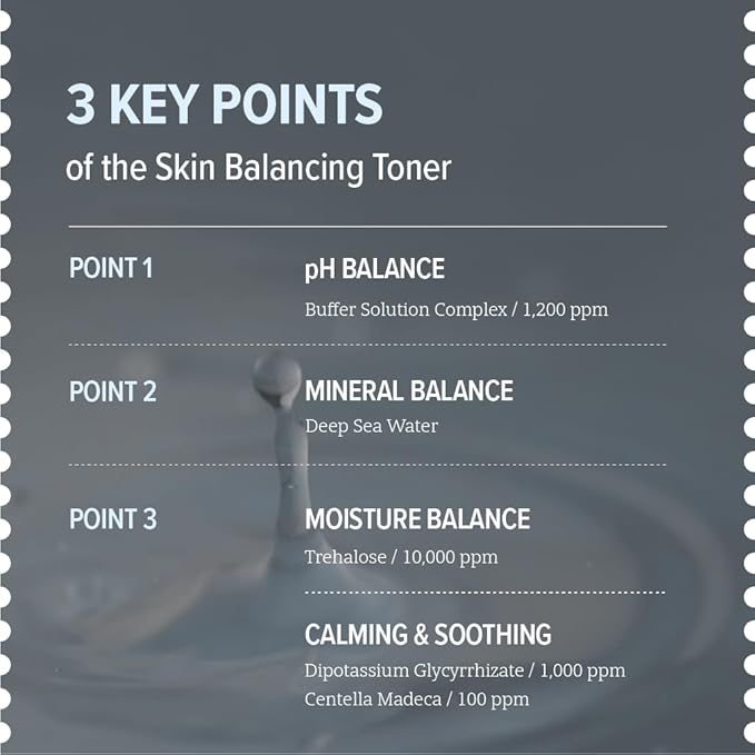 O'LABS Skin Balancing Toner 200ml / 6.76 fl.oz Hydrating & Soothing Facial Toner Korean Deep Sea Water 88%