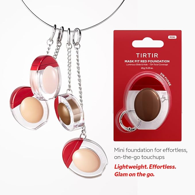 [*Mini Size*] TIRTIR Mask Fit Red Foundation | 72H Lasting Skin-Fit Korean Makeup with Skin-fit Satin Finish & Wide Shade Range, #13N Fair Ivory, 0.34oz