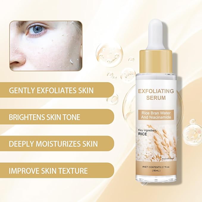 Peel Shot Glow Rice Ampoule Duo – Peel Shot Serums with White Rice Extract, BHA, Niacinamide & Hyaluronic Acid – Exfoliating, Moisturizing, Blackhead Remover & Pore Refining (White)