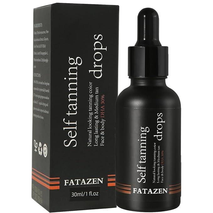30 Percent DHA Condensed Self Tanning Drops for Face & Body, Hydrating Natural Bronzing Glow Sunless Tanning Drops with Hyaluronic Acid, Streak-Free Gradual Self Tanner for Sensitive Skin