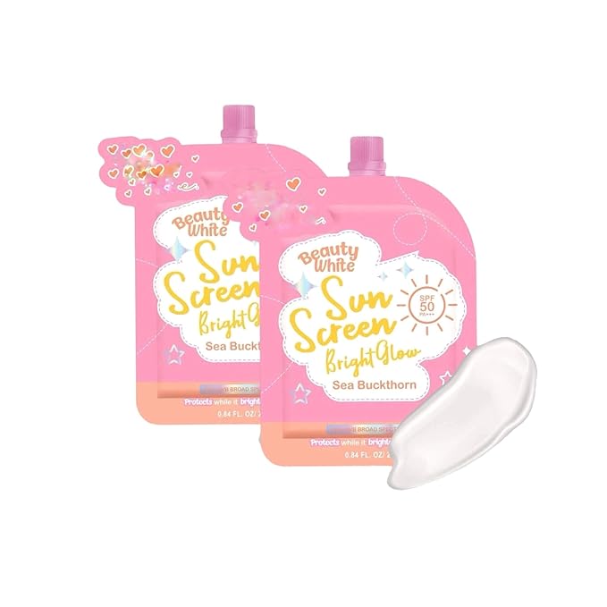 YGB Beauty White Sunscreen Bright Glow with Sea Buckthorn SPF 50 PA+++ (Twin Pack 25g each)