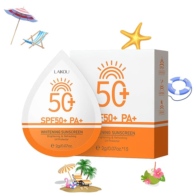 2g*15PCS Travel Size Sunscreen SPF50+ PA+ – Mini Sunscreen for Face & Body, Waterproof, Non-Greasy, Perfect for Outdoor, Beach, Daily Use, Summer Party & Thank You Gifts