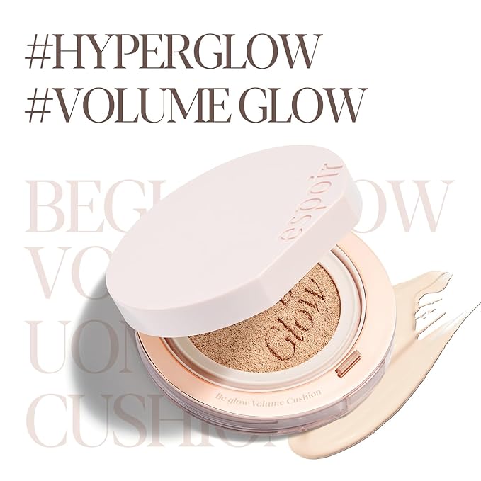 Espoir Be Glow Volume Cushion Foundation #22 Petal | Dewy & Radiant Finish for Long-Lasting Hydration, Quick and Easy Coverage, Lightweight Formula, Vegan, Korean Makeup, 0.46 oz