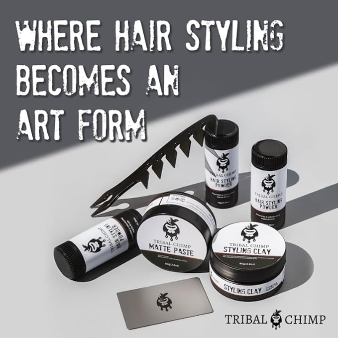 Tribal Chimp Hair Styling Powder, All-day Invisible Hold Hair Volumizer and Texture Powder for Men and Women, Styling Powder with Matte Finish - 3-Piece Set, 10g