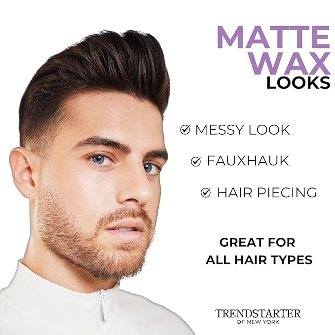 TRENDSTARTER - MATTE WAX SAMPLE PACK - GREAT STOCKING STUFFER - Matte Wax - Forming Paste - Thickening Fiber - Pomade Plus (Four 0.25oz Samples)