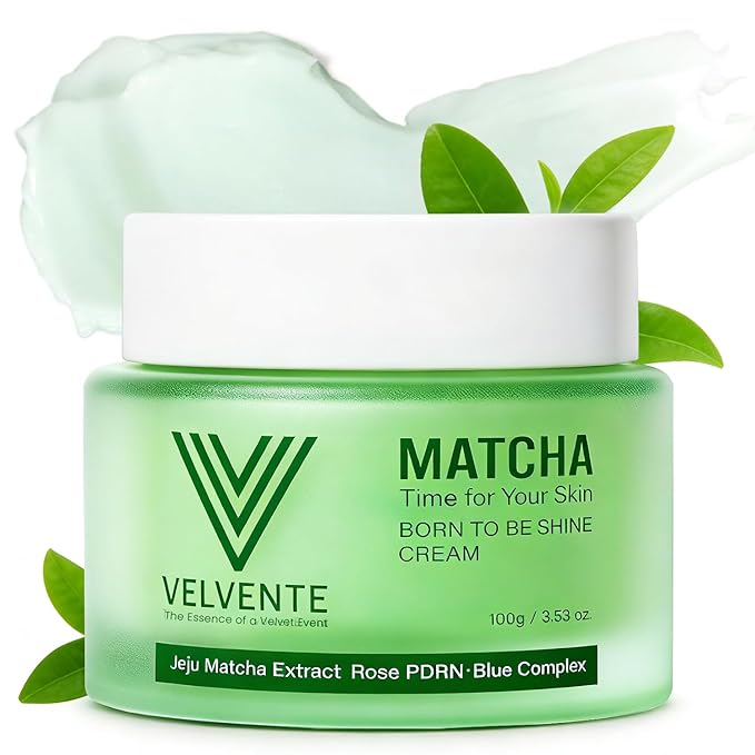 Matcha Facial Moisturizer with Rose PDRN, Korean Peptides Hydrating Firming Cream for Anti Aging, Dark Spot & Uneven Skin Tone, Soothing Radiance for Soft, Glowy Skin, All Skin Types, 3.53 oz