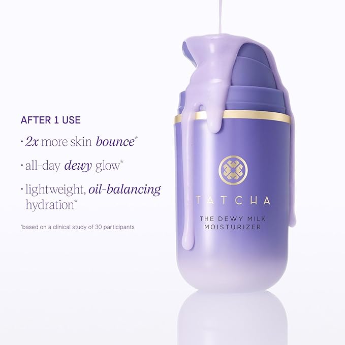 TATCHA The Dewy Milk Moisturizer, Travel-Sized | Mini Lightweight Face Cream - Oil-Balancing Hydration for Bouncy Skin & a Lasting Dewy Glow for Combo to Oily Skin | 15 ml/ 0.5 fl. oz.