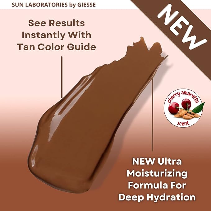 Sun Laboratories By Giesee Ultra Dark Self Tanner with Mitt - Sunless Tanning Lotion for Instant, Waterproof, and Safe Tan - Self Tanner & Tanning Mitt Included, Travel Size