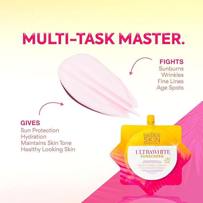 Ultra Fresh Sunscreen, SPF50 PA++++ Daily Protection Gel-Cream, Multi-Task Master for Sunburns, Wrinkles, Fine Lines with UVA/UVB Protection- 50G
