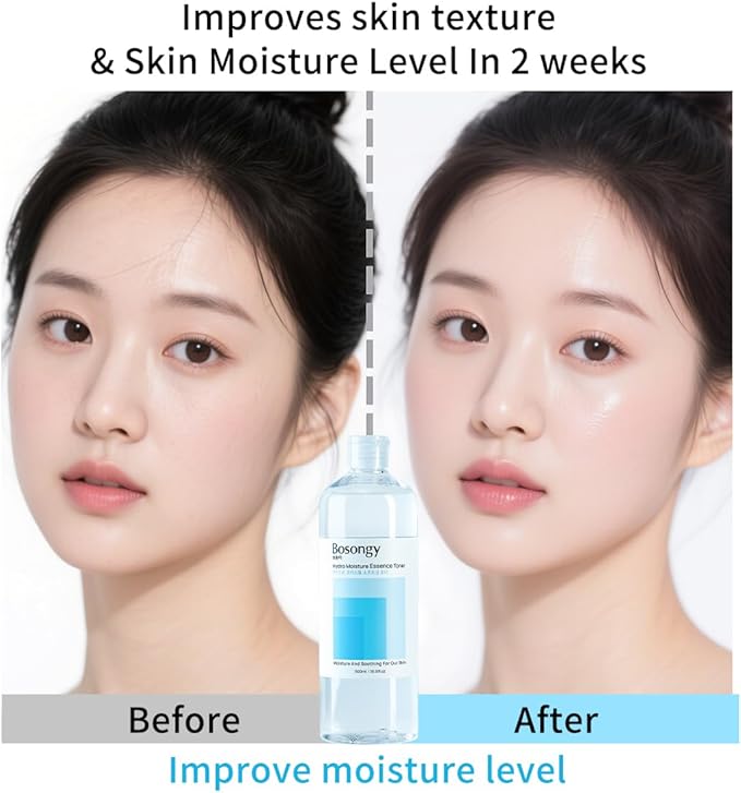 Hydro Moisture Essence Toner 500ml(16.9fl.oz.) – Deep Nourishing Facial Toner for Dry & Sensitive Skin, Korean Skincare Infused with Hyaluronic Acid, Panthenol, and Azelaic Acid.
