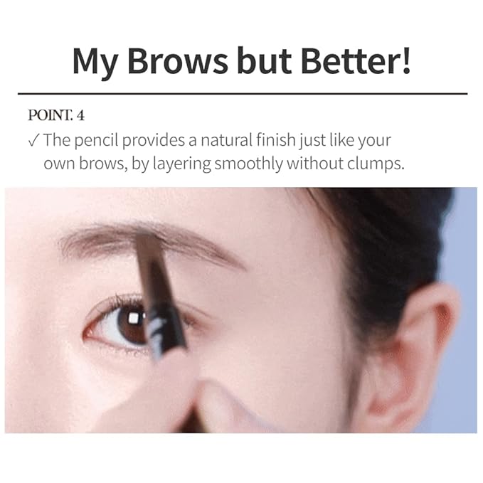 ETUDE Drawing Eye Brow, Eyebrow Pencil, Microblading, Long Lasting, Soft Textured Natural Daily Look, Korean Makeup, Beauty, Gray Brown (0.008 Ounce)