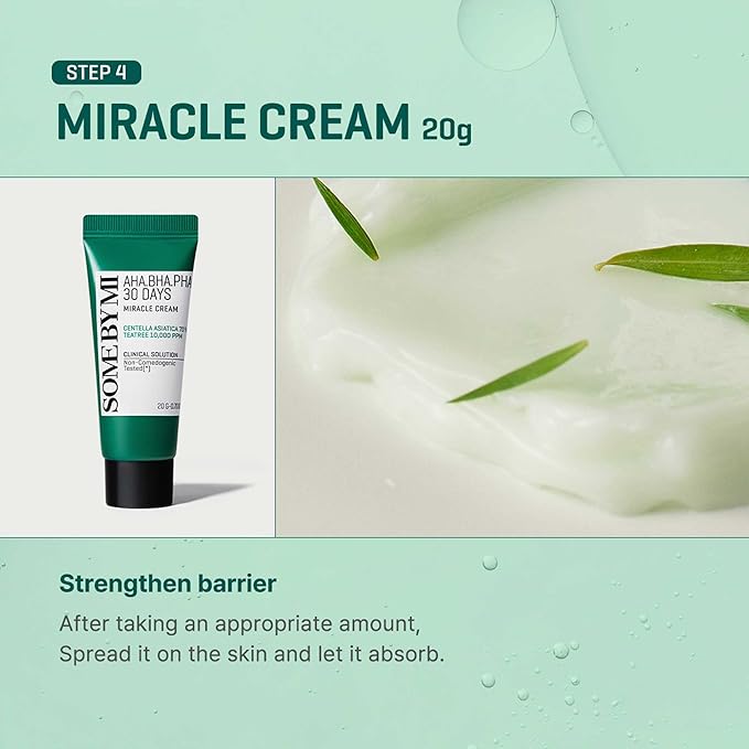 SOME BY MI AHA BHA PHA 30Days Miracle AC SOS Kit - Toner 1.01Oz, Serum 0.33Oz, Cream 0.7Oz, Foam 1.01Oz - Mild Exfoliating Daily Skin Care Set - Skin Wastes, Sebum, Oiliness Care - Korean Skin Care