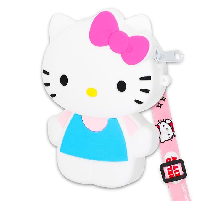 Hello Kitty Lip Gloss Tubes with Shaped Pouch - Bundle with 2 Lip Glosses in Assorted Flavors for Party Favors Plus Character Coin Purse with Lanyard, Stickers, More Party Favors