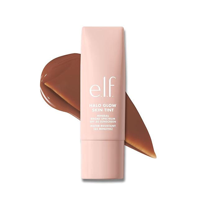 e.l.f. Halo Glow Skin Tint SPF 50, Tinted Moisturizer For Light, Buildable Coverage, Creates A Natural Glow, Vegan & Cruelty-Free, 15 Deep Cool