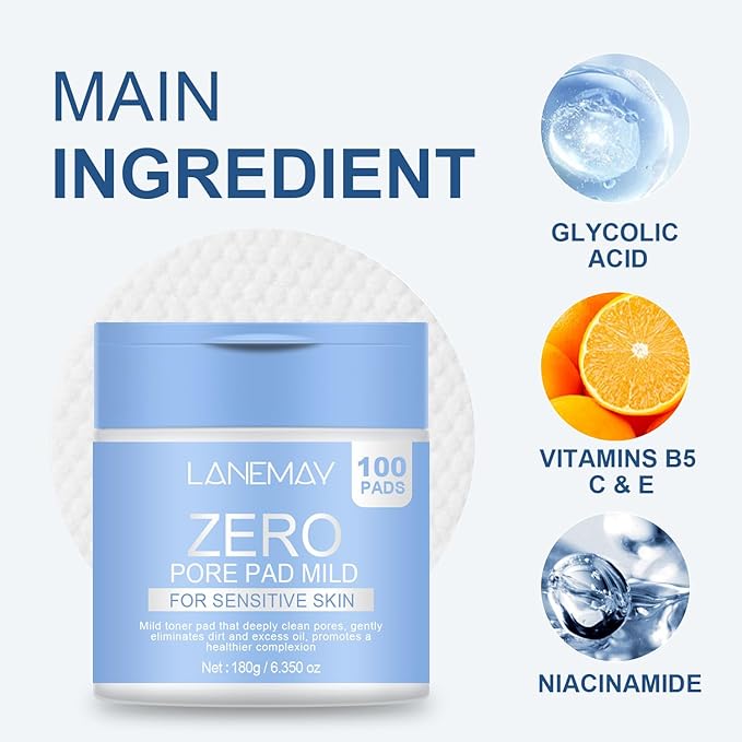 Zero Pore Cleansing Pads, Hydrating and Soothing, Pore Tightening Cleansing Pads (100 pc)