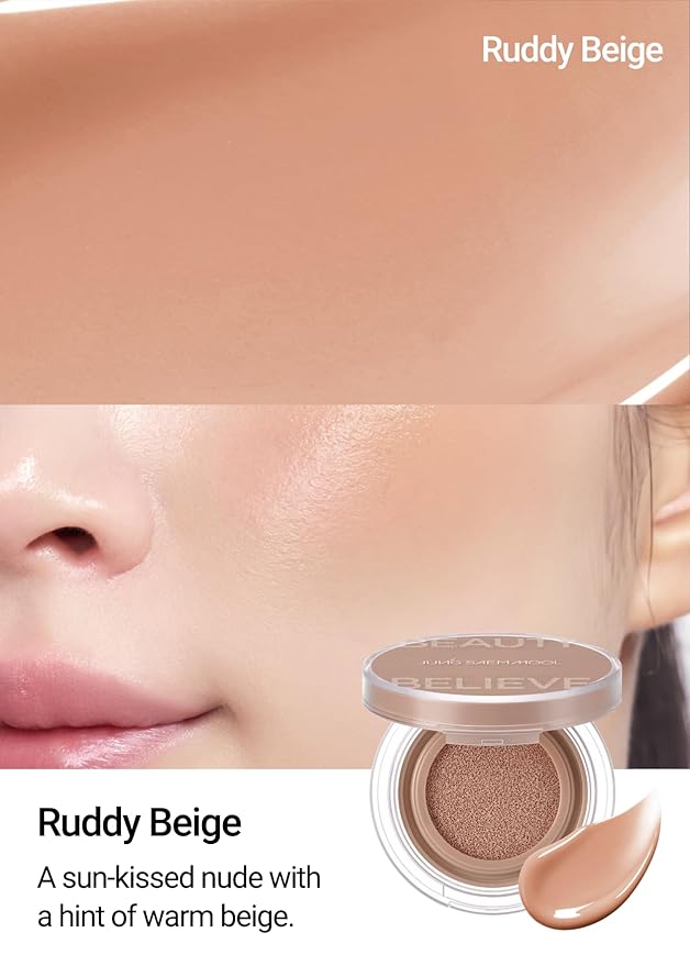 JUNG SAEM MOOL Artist Cushion Blush | Easy to Blend with Puff, Buildable Liquid Blush for Cheeks with a Natural & Dewy Finish, Korean Makeup (Dewy | Ruddy Beige)
