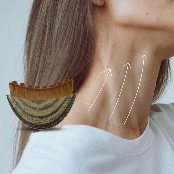 2pcs Contour Face Brush for Face, Chin & Jawline Sculpting Designed,Facial Dry Brush-Lymphatic Drainage Massager Help to Fit The Skin Precisely and Relieve Fatigue