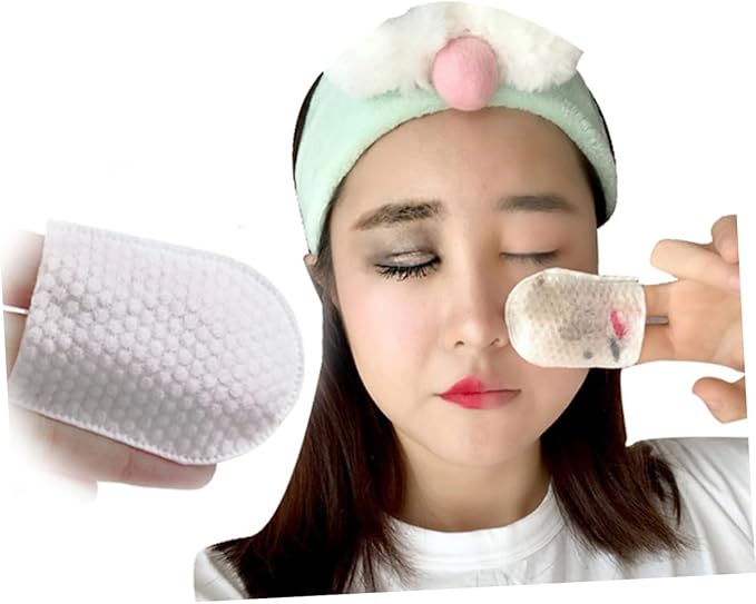 240pcs U Shaped Facial Cotton Pads for Makeup Removal Lightweight Cosmetic Cotton Pads with Storage Box for Skin Care and Toner Application