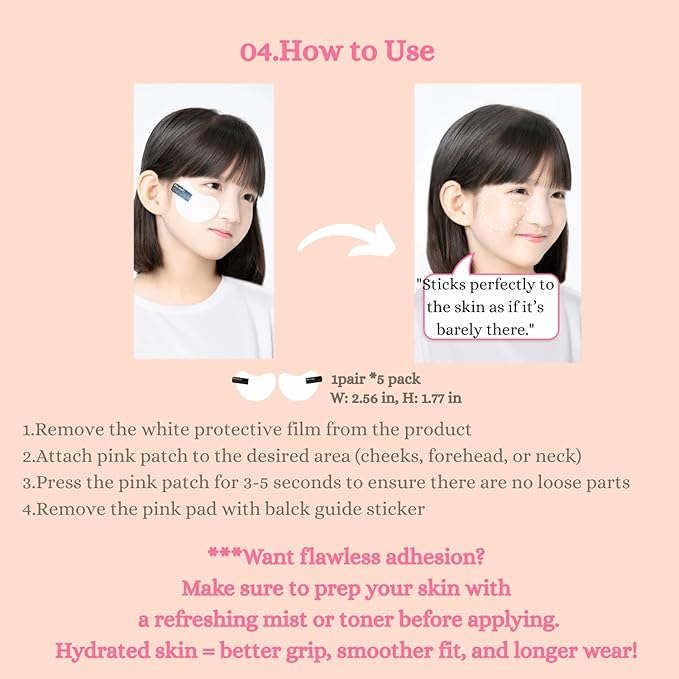 [DermaFi] Protective & Clean Sun UV Shield Patch Breathable and Transparent Patch (0.0002 inches nano-thickness) 1pair* 5pack, Korean Beauty, Small size for Kids