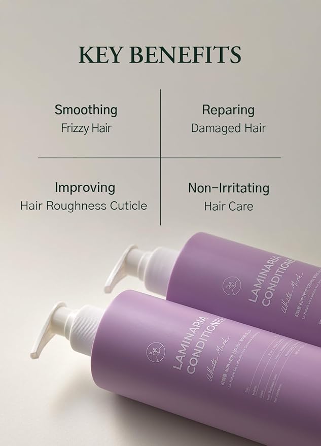 laferme Laminaria Conditioner with Organic ingredient, Damaged Hair Care Korean Conditioner, Hydrating & Smoothing, Anti-Frizz, Sulfate & Paraben Free, for Women & Men, 33.81 Fl Oz, Pear & Freesia