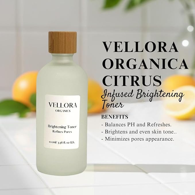 GOODY 2'S Vellora Organics Brightening Toner – Natural Skin Care Toner, 100ml (3.38 fl. oz)