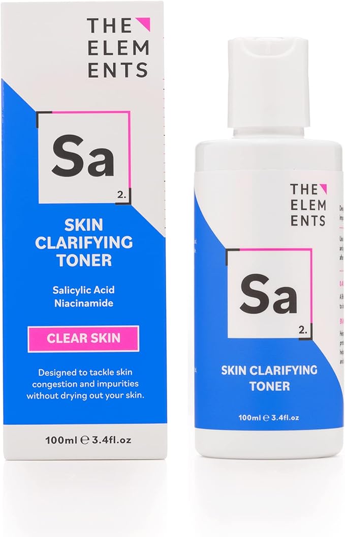 The Elements Skin Clarifying Toner, an Ultra-Hydrating Face Toner Formulated with Salicylic Acid and Niacinamide, 100ml