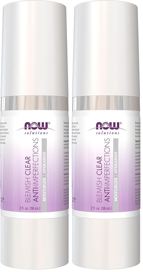 NOW Solutions, Blemish Clear Moisturizer, Improves Appearance With Skin Texture and Tone With Light-Weight Hydration, 2-Ounce (Pack of 2)
