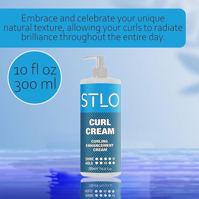 STLO Moisture Rich Curl Cream - Enhances Shine and Frizz Control - Defines Natural Curly Hair 300ml
