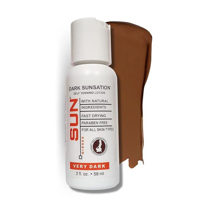 Sun Laboratories By Giesee Dark Sunsation Sunless Tanning Lotion 2 oz - Travel Size Sunless Tanning Lotion, Self Tanner, Instant Self Tanning Lotion, Long Lasting Self Tanner for Face and Body