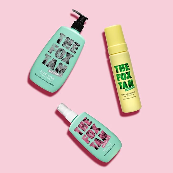 The Fox Tan Let It Whip Tanning Lotion Bundle For Deeper & Darker Tans, Hydrating & Non-Stick, Vegan & Cruelty Free, 120mL + 300mL + 200mL (3 Pieces)