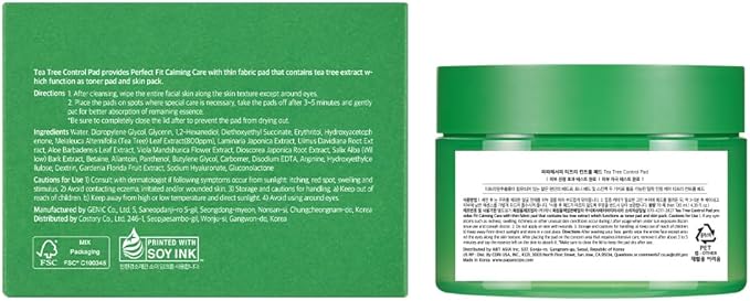 Papa Recipe Tea Tree Control Pad - Soothing Facial Toner Pads with Tea Tree, Gentle PHA Exfoliation, Moisturizing & Calming, Sensitive & Acne-Prone Skin, Korean Skin Care Pads 4.39 fl.oz, 70 Count