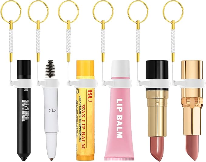 WK IEASON Lip Balm Holder for Chapstick Lipstick Lip Gloss Keychain, Small Christmas Gifts Stocking Stuffers for Teen Girls
