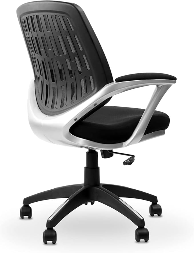 CLATINA Ergonomic Office Chair, Mesh Mid Back Swivel Task Chair with Adjustable Height, Comfortable Thickened Seat Lumbar Support Home Computer Desk Chair for Home Working Study Gaming, Black