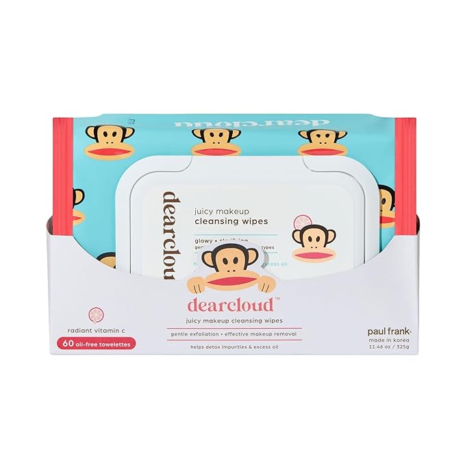 Paul Frank Juicy Makeup Cleansing Wipes - Vitamin C Makeup Remover Towelettes (60 count)