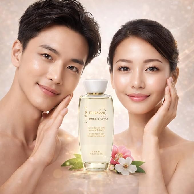 Imperial Flower Japanese Botanical Facial Lotion – Hydrating Face Toner with Camellia, Green Tea & Lotus Extracts – Lightweight Daily Skincare for Women & Men – 95 ml / 3.21 fl oz