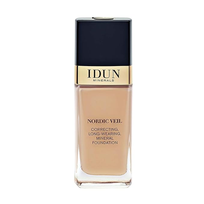 IDUN Minerals Nordic Veil Foundation - Full and Poreless Coverage, Long Lasting, Soft Matte Finish - Purified and Safe for Sensitive Skin - 310 Siri - Medium Neutral - 0.88 oz
