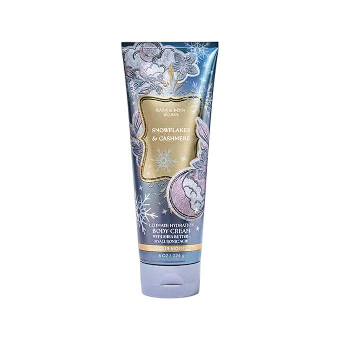 Bath & Body Works Ultimate Hydration Body Cream Gift Set For Women, 8 Fl Oz (Snowflakes & Cashmere)