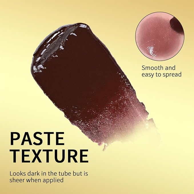 WEEMAY 2Pcs Honey Noir Lipstick, Deep Moisturizing Black Cherry Tint Lip Balm, Nourishing Honey Noir Lipgloss, Black and Pink Lip Tint, Hydrating Lipgloss for All Skin Tones