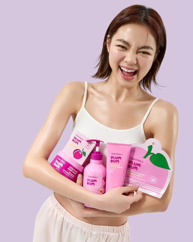 TONYMOLY Plum Bum Peptide Hydrating Body Wash – Moisturizing & Nourishing Cleanser with Plum Extract, Peptides & Glycerin – Gentle Korean Body Wash for Soft, Smooth, Radiant Skin, 13.5 fl oz