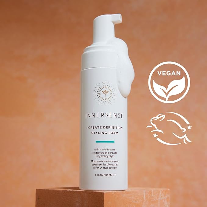 INNERSENSE Organic Beauty - Natural I Create Definition Styling Foam | Clean Haircare For Long-Lasting Curls (6 fl oz | 177 ml)