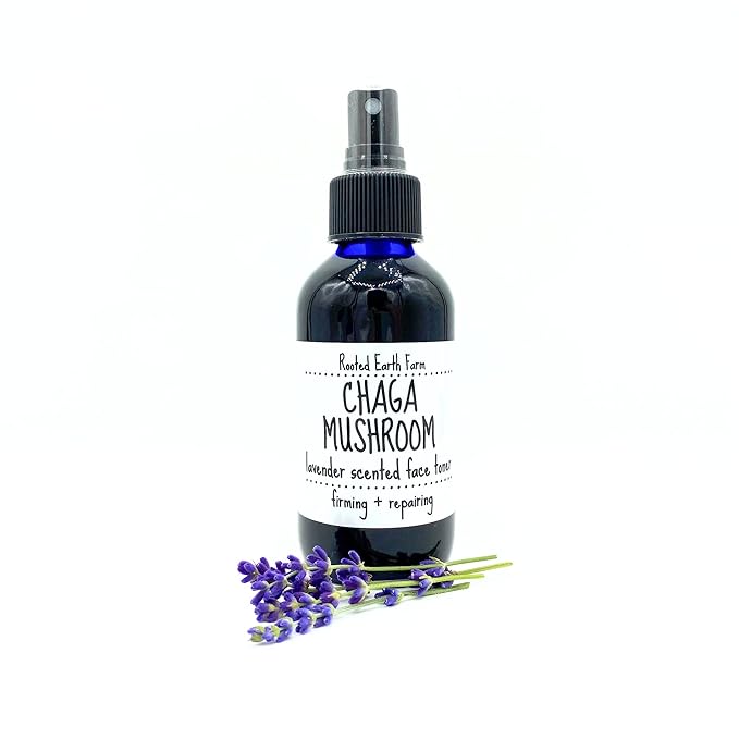 Chaga Lavender Face Toner - 4 fl oz - Herbal Mushroom Spray - Infused Natural Facial Mist for Dry Skin