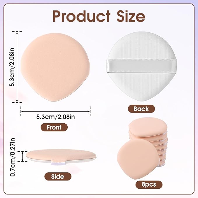 8Pcs Air Cushion Makeup Puffs for Foundation Concealer and Powder Korean Makeup Sponge Puff Teardrop Mix Setting Make Up Cushion Puffs Foundation Sponge for Liquid, Cream, and Powder