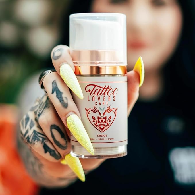 Tattoo Cream by Tattoo Lovers Care Tattoo Aftercare Lotion Moisturizer Promotes Skin Healing Revitalizing for Redness, Swelling, Scabbing, Speed Up Healing Preserves Ink Jojoba Oil, Arnica, Shea 3.4oz