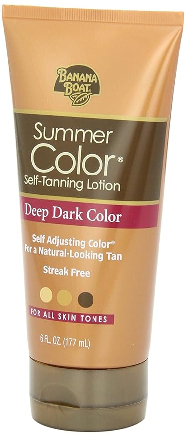 Banana Boat Summer Color Self Tanning Lotion, 6oz | Self Tanner, Deep Dark Color for All Skin Tones, Gradual Tanning Lotion, Sunless Tanner, 6oz (Pack of 3)