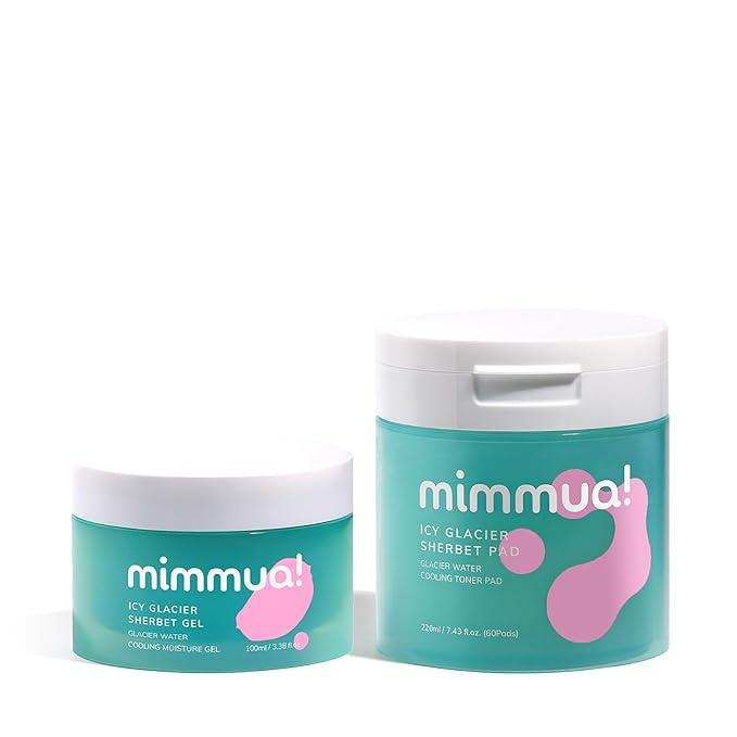 Icy Glacial Sherbet Duo | Ice Sorbet Toner Pads + Ice Sorbet Gel | Depuffing Skin Prep, 30% Glacial Water | Minimize the look of enlarged pores