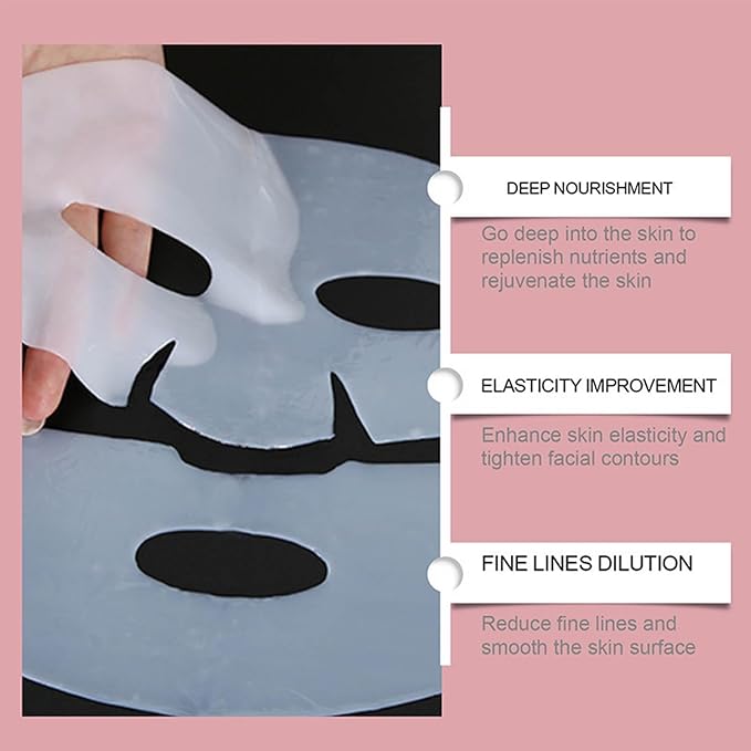 5ea Set Collagen Face Mask Bio-Collagen Real Deep Mask Hydrating Overnight Hydrogel Facial Mask Improves Skin Pore Minimizing Elasticity Plumping Improvement Korean Skin Care
