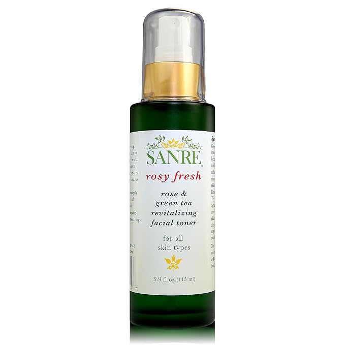 SanRe Organic Skinfood - Rosy Fresh - Organic Rose and Green Tea Revitalizing Facial Toner For All Skin Types