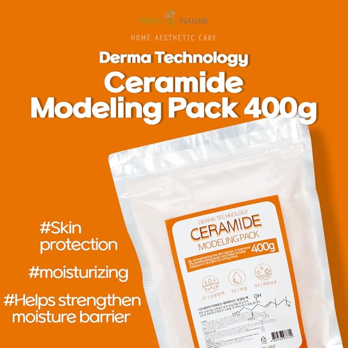 Modeling Mask with Ceramide for Face – NEEDS NATURE | Moisturizing & Barrier Repair Peel-Off Rubber Mask | Korean Skincare | Home Spa Treatment | 400g Powder Pack with Mixing Tools